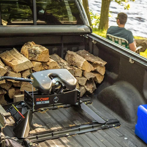 Vista 5 de CURT 16204 Rieles de enganche de 5ª rueda estándar de la industria, negro carburo, 25,000 libras