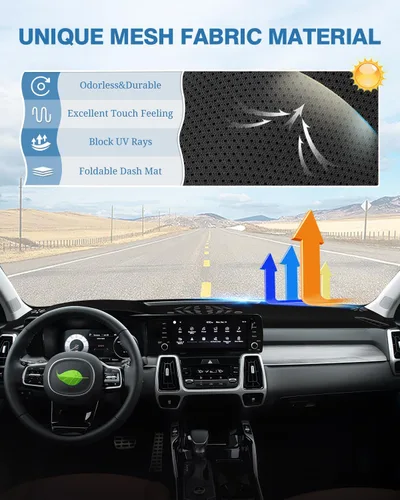 Vista 199 de FIILINES - Cubierta para tablero, accesorio para tablero de malla antideslizante, parasol sin reflejos y protector compatible con Toyota Tundra
