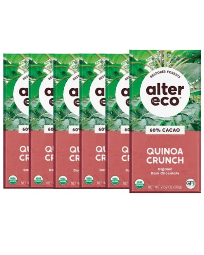Vista 13 de Alter Eco Barras de chocolate negro Cacao oscuro puro, comercio justo, orgánico, sin OMG, sin gluten (paquete de 4 quinoa crujiente)
