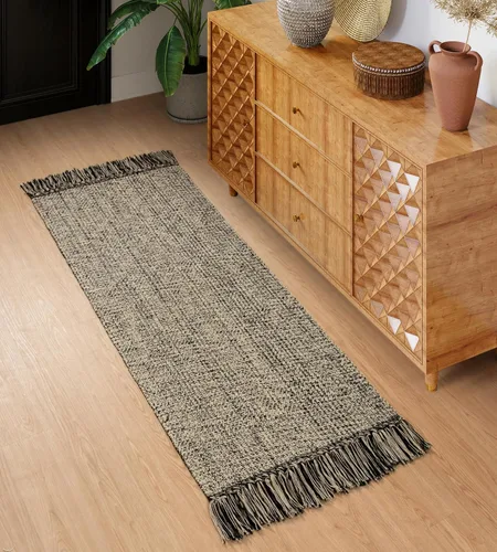 Vista 38 de Collive Alfombra de Baño Negra, 2' x 3' Tejida a Mano Lavable Alfombras Pequeñas de Cocina, Alfombra de Entrada Reversible de Algodón Alfombra
