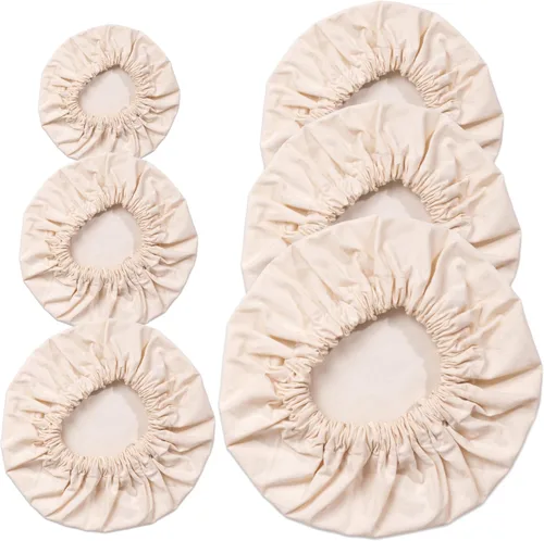 Set of 6 Reusable Food Bowl Storage Covers ~ Stretchable 100% Cotton Lids For Food Storage Bread Proofing Cover | Eco-Friendly Kitchen Gift