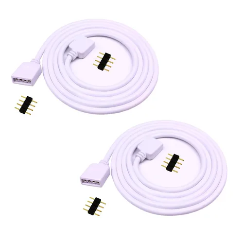 Cable de extensión de tira LED RGB de 9.8 ft 9.8 pies - Conector rápido blanco de 4 pines para SMD 5050 3528 2835 RGB LED tira de luz