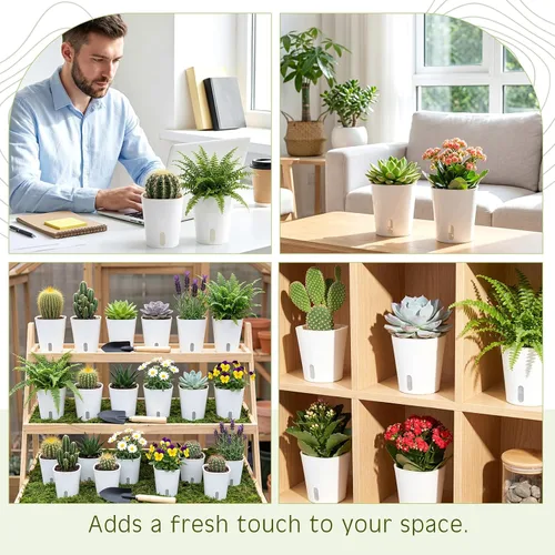 Vista 7 de Ziliny 20 piezas de 3.74 pulgadas Macetas de riego automático Macetas de riego automático para plantas de interior Macetas de plástico para jardín