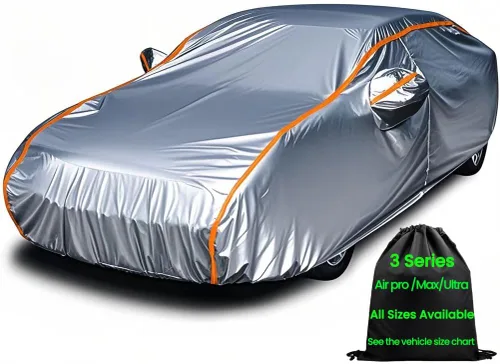 Vista 7 de Funda impermeable para automóvil deportivo, súper ligera, para todo tipo de clima, resistente a los rayos UV y a los arañazos, con cremallera