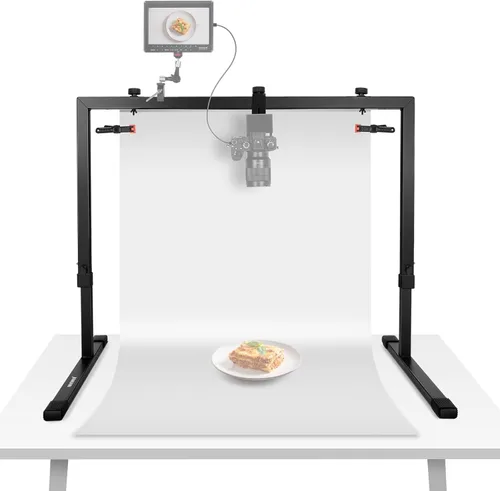 NEEWER Soporte de cámara sobre mesa para tomas desde arriba, soporte de mesa resistente de acero para montaje de cámara, plataforma multidispositivo