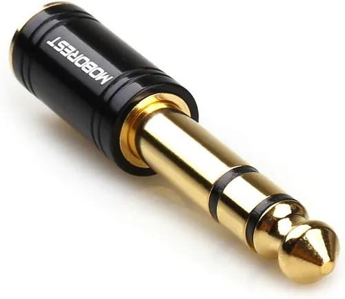 Vista 10 de MOBOREST Adaptador de Cobre Puro Macho de 1/4 a Hembra de 1/8, Adaptador Estéreo Macho de 6.35mm a Conector Hembra de 3.5mm, Paquete de 2 Rojo