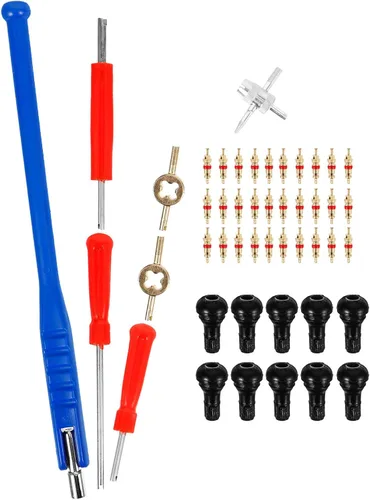47pcs Tire Valve Stem Installer Valve Core Remover Tool Set for Car Motorcycle and Bicycle Tire Repair Maintenance