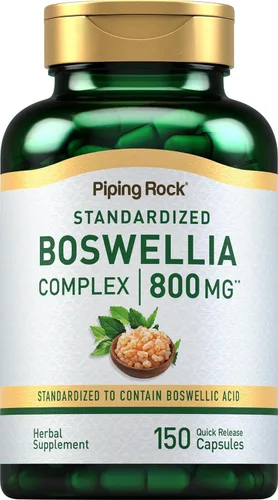 Piping Rock Boswellia Serrata Extracto Suplemento | 150 cápsulas | Complejo de ácido boswélico | Fórmula sin OMG, sin gluten