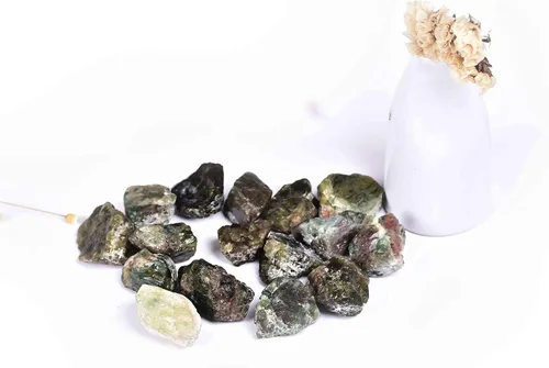 Vista 5 de JIC Gem Piedras curativas de cristal de turmalina negra de forma irregular, cristales de cuarzo rosa a granel, piedras en bruto, cristal