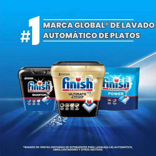 Vista 7 de Finish Power Cápsulas para lavavajillas, jabón detergente para lavavajillas sin enjuague previo para limpieza profunda y brillo con poder