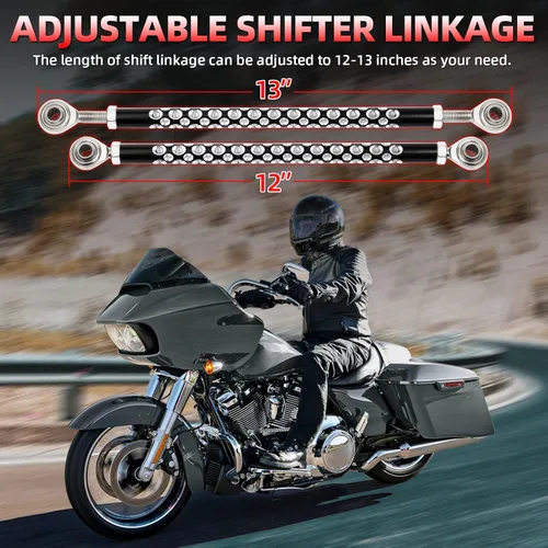 Vista 5 de Amazicha Engranaje de palanca de cambios para motocicleta, color negro, compatible con Harley Davidson Softail Dyna Touring Street Glide Electra