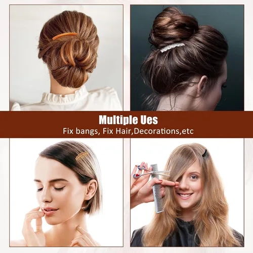 Vista 3 de Chuangdi Set de 24 Piezas de Peines Franceses para el Lado del Cabello - Accesorios de Pinza de Peine de Torsión de Plástico para Mujeres