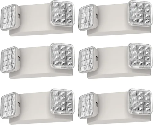 Vista 12 de Paquete de 1 luz de emergencia comercial con batería de respaldo, luces de emergencia para negocios, con cable duro, certificado UL 924, CA
