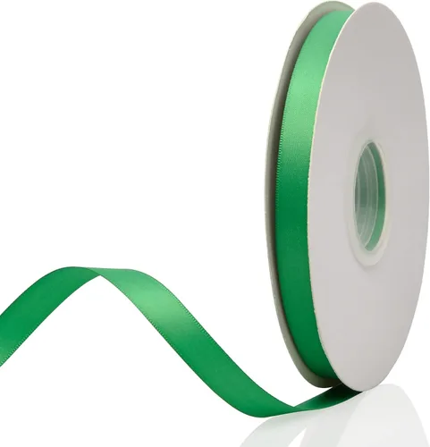 Vista 29 de 1-1/2"x50 Yards Apple Green Double Faced Satin Ribbon,Solid Color High Density Fabric Ribbon Rolls,Great for Gift Wrapping,Sewing,Crafts,DIY Bows