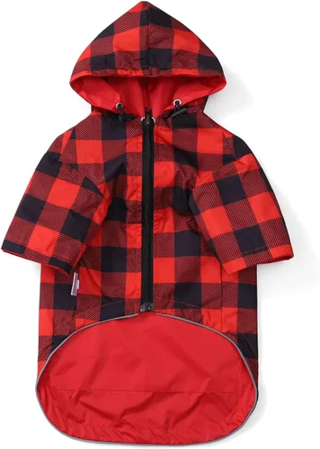 Vista 13 de Chubasquero impermeable para cachorros con capucha para perros pequeños y medianos, poncho con correa reflectante, bolsillo de almacenamiento