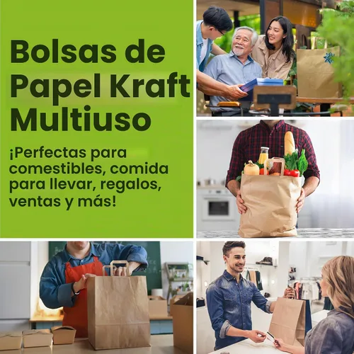 Vista 5 de Reli. Bolsas de papel con asas Paquete de 100 unidades a granel