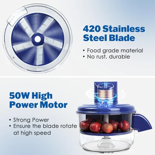 Vista 5 de Peladora eléctrica para uva, peladora automática recargable de frutas o verduras, máquina de pelar rápido para el hogar, campamento y negocios,