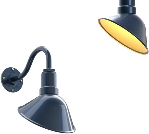 Vista 41 de Steel Lighting Co. Luz de Letrero de Tienda Venice para Pared de Acento de Restaurante Exterior Cúpula de 9 pulgadas Brazo Recto de 6 pulgadas