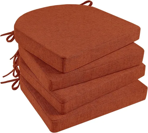 Vista 20 de Basic Beyond Cojines para sillas de comedor, paquete de 6, cojines para sillas de cocina con lazos y respaldo antideslizante, 16 x 16 pulgadas, Rojo