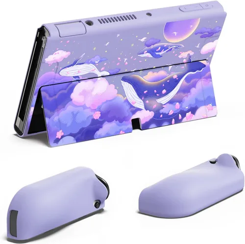 Vista 7 de PlayVital ZealProtect - Funda protectora suave para Nintendo Switch OLED, protector flexible Joycon Grip Cover para Nintendo Switch OLED