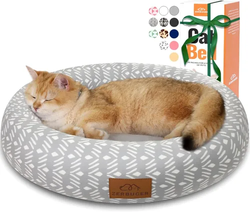 Vista 12 de Zerbuger Cama redonda para perros y gatos, de 20 pulgadas, color camello, regalo para perros grandes, medianos y pequeños, sofá de dormir lavable a