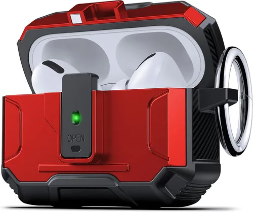 Vista 16 de DASFOND Armor - Funda rígida para auriculares Airpods Pro, grado militar, protección completa, a prueba de golpes, soporte de carga inalámbrica