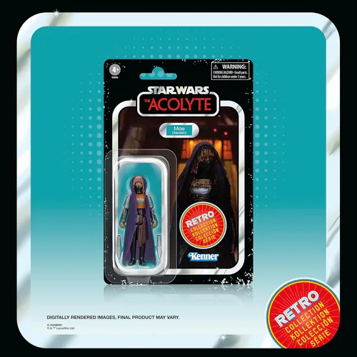 Vista 5 de STAR WARS Retro Collection The Acolyte - Paquete múltiple de figuras de acción coleccionables de 3.75 pulgadas, paquete de 6