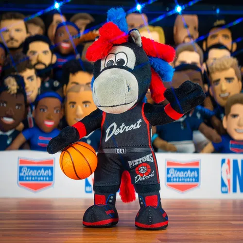 Vista 4 de Bleacher Creatures Detroit Pistons Hooper 10" - Figura de peluche de mascota de la NBA para jugar o exhibir
