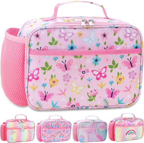 Vista 33 de RHCPFOVR Lonchera para niños – Lonchera aislada para niños y niñas, bolsa de almuerzo lavable y lonchera reutilizable para preescolar a prueba