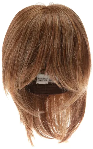 Vista 8 de Raquel Welch Hairuwear, peluca de longitud media con capas de volumen sutil y lazo negro, gorra de tamaño medio, RL10/12 castaño iluminado por el sol