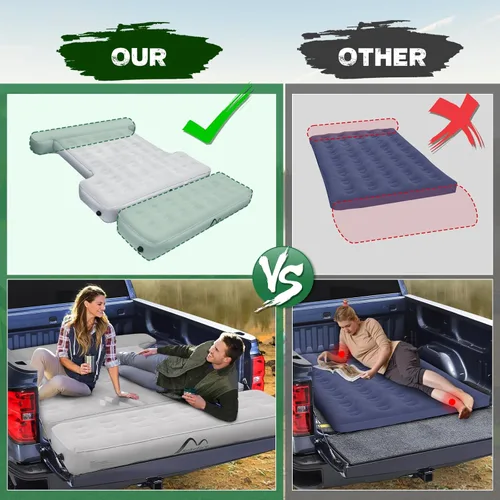Vista 5 de Colchón de cama de camión extensible para portón trasero con bomba incorporada, colchón de aire para cama de camión resistente, para 5.5-5.8 pies