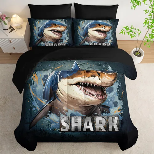 Vista 36 de AILONEN Juego de edredón para niños con temática de astronautas de dibujos animados tamaño individual, lindo juego de ropa de cama con cohetes