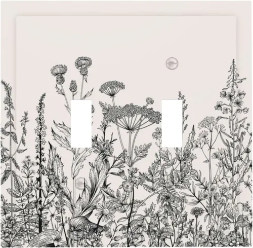 Vista 26 de Mid Century Morden Boho - Placa de pared para interruptor de luz dúplex de 1 banda, placa frontal decorativa eléctrica para receptáculo para baño