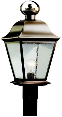 Vista 3 de Kichler Mount Vernon - Luz de poste para exteriores de 19.5 pulgadas con cristal transparente sembrado en bronce antiguo