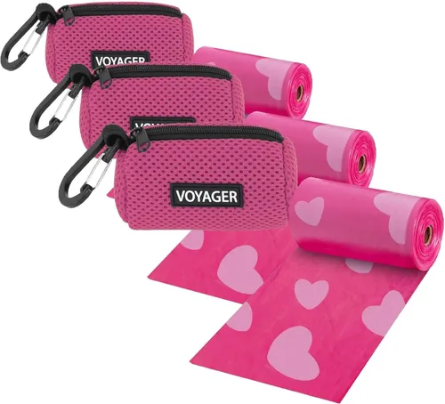 Vista 34 de Best Pet Supplies Paquete de 2 soportes para bolsas de excrementos de perro, con clip de correa, bolsa dispensadora de malla reutilizable