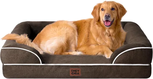 Vista 74 de EHEYCIGA – Cama ortopédica impermeable para perros pequeños, de espuma viscoelástica tipo caja de huevos, con bordes elevados y base antideslizante