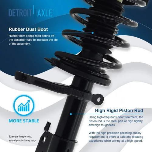 Vista 7 de Detroit Axle - 4 puntales para Chrysler Concorde Intrepid LHS Dodge Intrepid Ready Struts 1998-2004 con montaje de resorte helicoidal 300M delantero