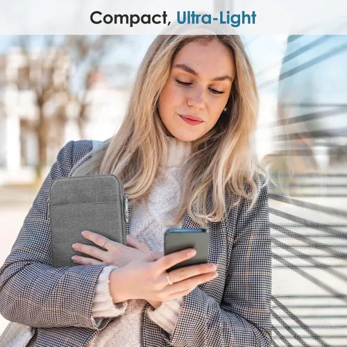 Vista 8 de MoKo Funda para Kindle de 6 a 7 pulgadas, funda protectora de nailon compatible con Kindle Paperwhite 2021, Fire 7 2022, totalmente nuevo Gris-oscuro