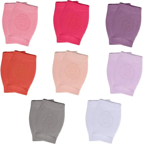 SATINIOR 8 pares de rodilleras antideslizantes unisex para bebés, protectores de rodilla para aprender a gatear, calcetines calentadores de piernas