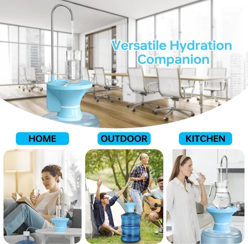 Vista 7 de Dispensador de agua potable para botella de 2 a 5 galones, dispensador automático de bomba de jarra de agua, bomba de botella de agua eléctrica