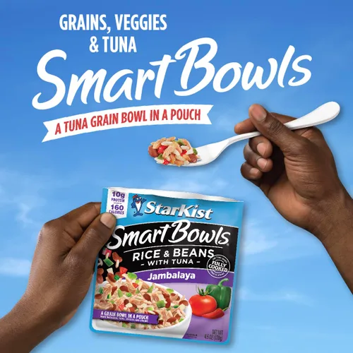 Vista 4 de StarKist Smart Bowls Atún, arroz y frijoles, jambalaya, bolsa de 4.5 onzas