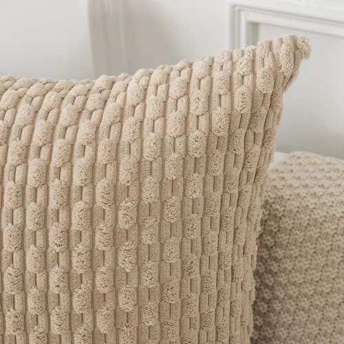 Vista 282 de Kevin Textile - Juego de 2 fundas de almohada decorativas de pana suave, estilo bohemio, a rayas, decoración del hogar para sofá, cama, sofá y sala