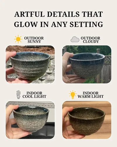 Vista 7 de APEX S.K. - Juego de batidor de matcha de cerámica Chawan Matcha Bowl Speckled Dark Grey Matcha Cup Set Matcha Juego de batidor y tazón para 2 tazas