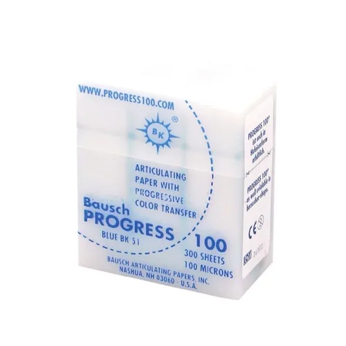 Bausch BK-51 - Tira de progreso de papel articulado, 0.004"/100 micras, azul (paquete de 300)