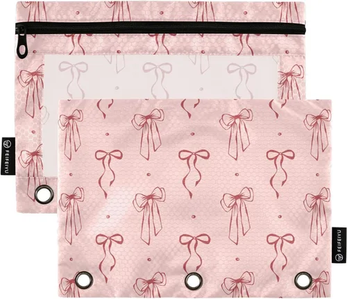 Vista 17 de Baseball White Pencil Pouch for 3 Ring Binder 2 Pack Binder Pencil Pouches Zippered Clear Pencil Case Cosmetic Bag for Office School College Supplies