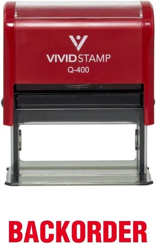 Vista 10 de BackOrder Self Inking Rubber Stamp (Black Ink) - Medium 2 Pack