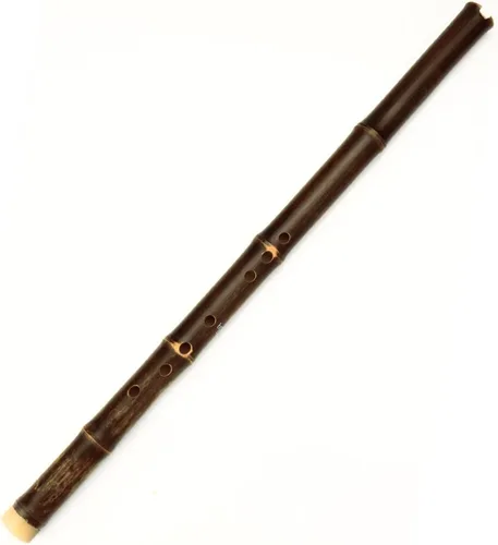 Flauta de bambú vertical marrón original Instrumento musical chino tradicional Xiao