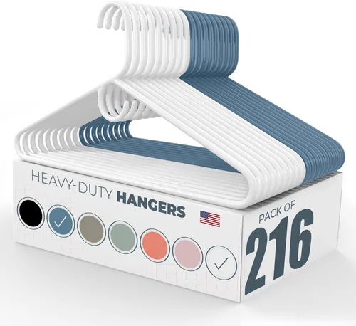 Vista 80 de Neaties Paquete de 6 perchas de ropa resistentes, fabricadas en los Estados Unidos, perchas de plástico de capacidad de 8 libras para ropa