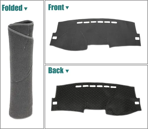 Vista 8 de X AUTOHAUX Cubierta de salpicadero de automóvil, de poliéster gris, antideslizante, alfombrilla protectora para Toyota Corolla 2009-2011