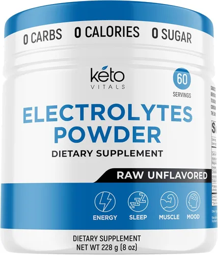 Vista 17 de Polvo de electrolitos Keto Vitals Electrolitos aptos para dietas keto con potasio, magnesio, sodio, calcio Suplemento de electrolitos keto